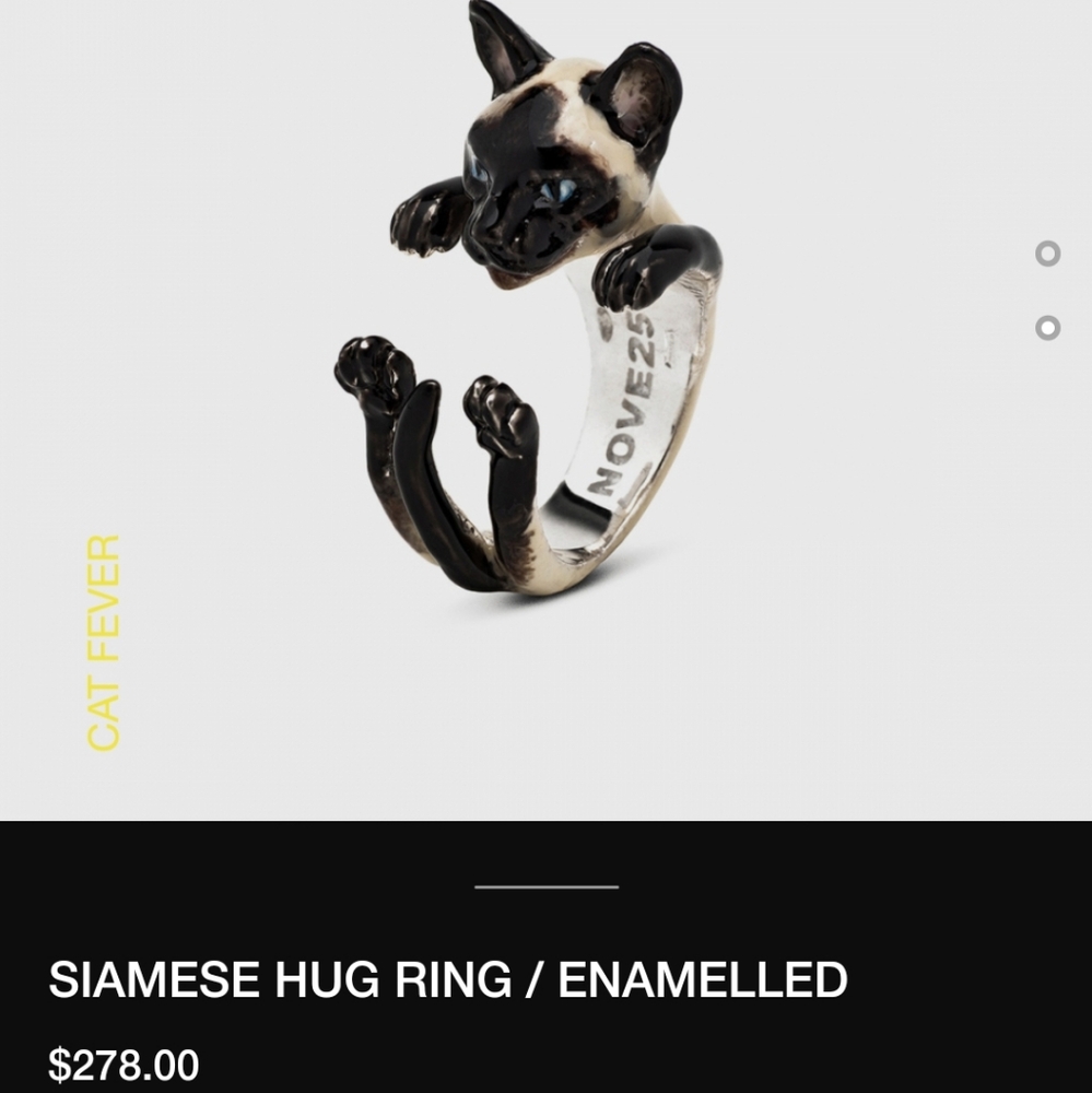 Cat Fever Siamese Enamel Hug Ring
